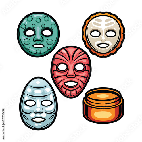 A collection of various face mask designs, showcasing different styles, colors, and materials.