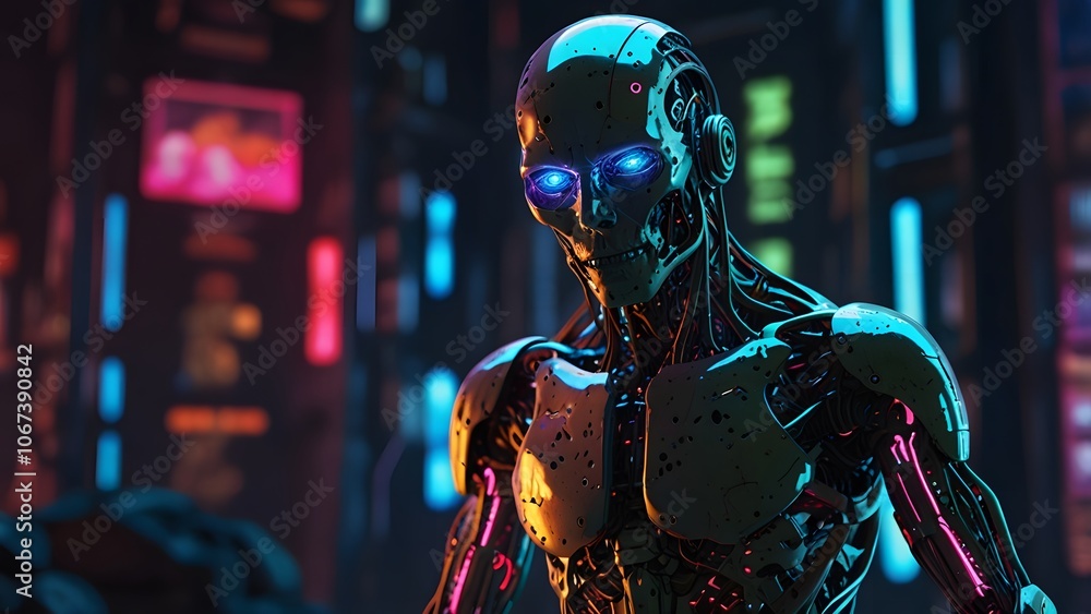 Future Hero ai Robots, background Created with Generative AI technology. Future Hero ai Robots, background Created with Generative AI technology.