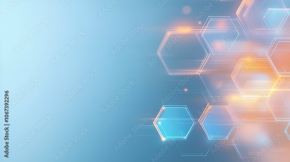 Abstract background hexagon pattern with glowing lights Abstract background hexagon pattern with glowing lights