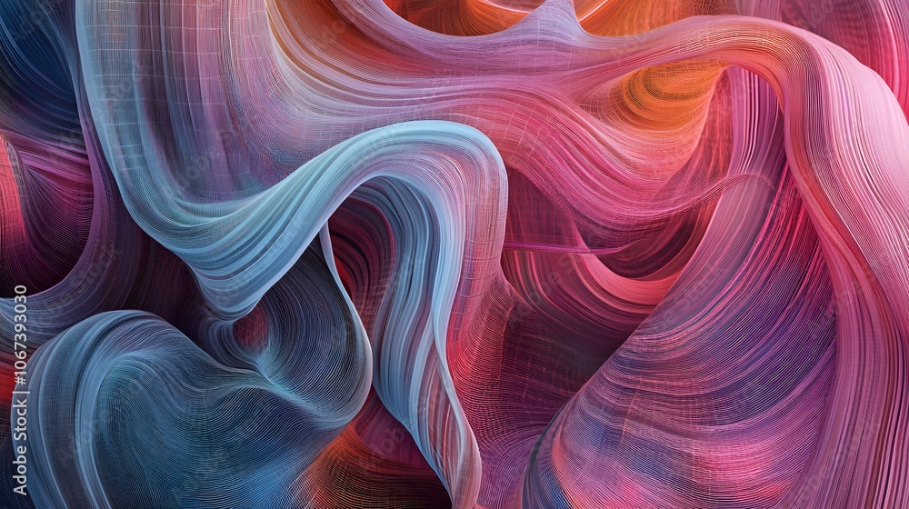 Fototapeta premium Conceptual art of a fearless AI system as intertwining digital lines, representing robust and adaptable decision-making, 4k resolution