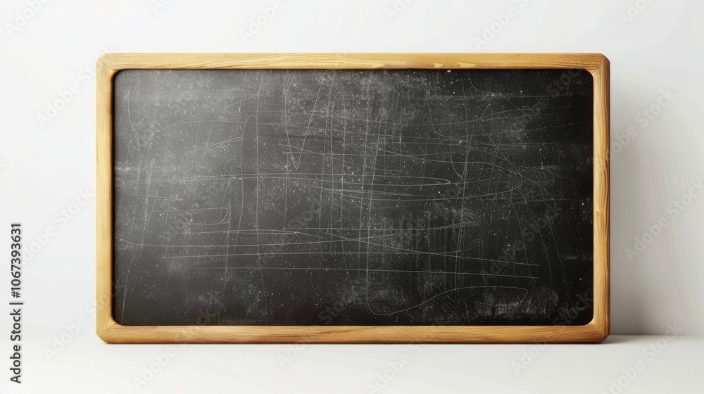 Fototapeta premium Vintage Blackboard with Wooden Frame - Blank Surface for Education