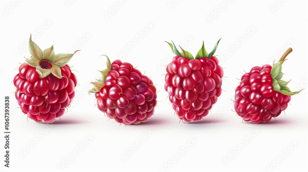 Close-Up of Fresh Red Raspberries - Delicious Summer Fruit Close-Up of Fresh Red Raspberries - Delicious Summer Fruit