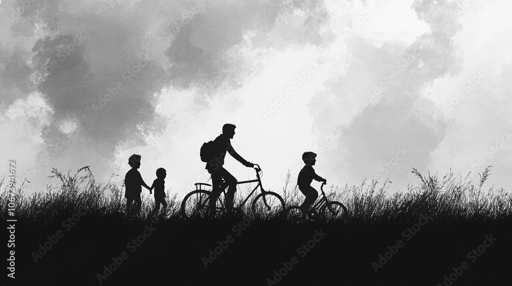 family silhouette background family silhouette background