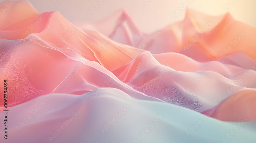 Fototapeta premium Soft and inviting abstract background with gentle curves and warm pastel tones, giving a friendly and welcoming feel, 4k resolution