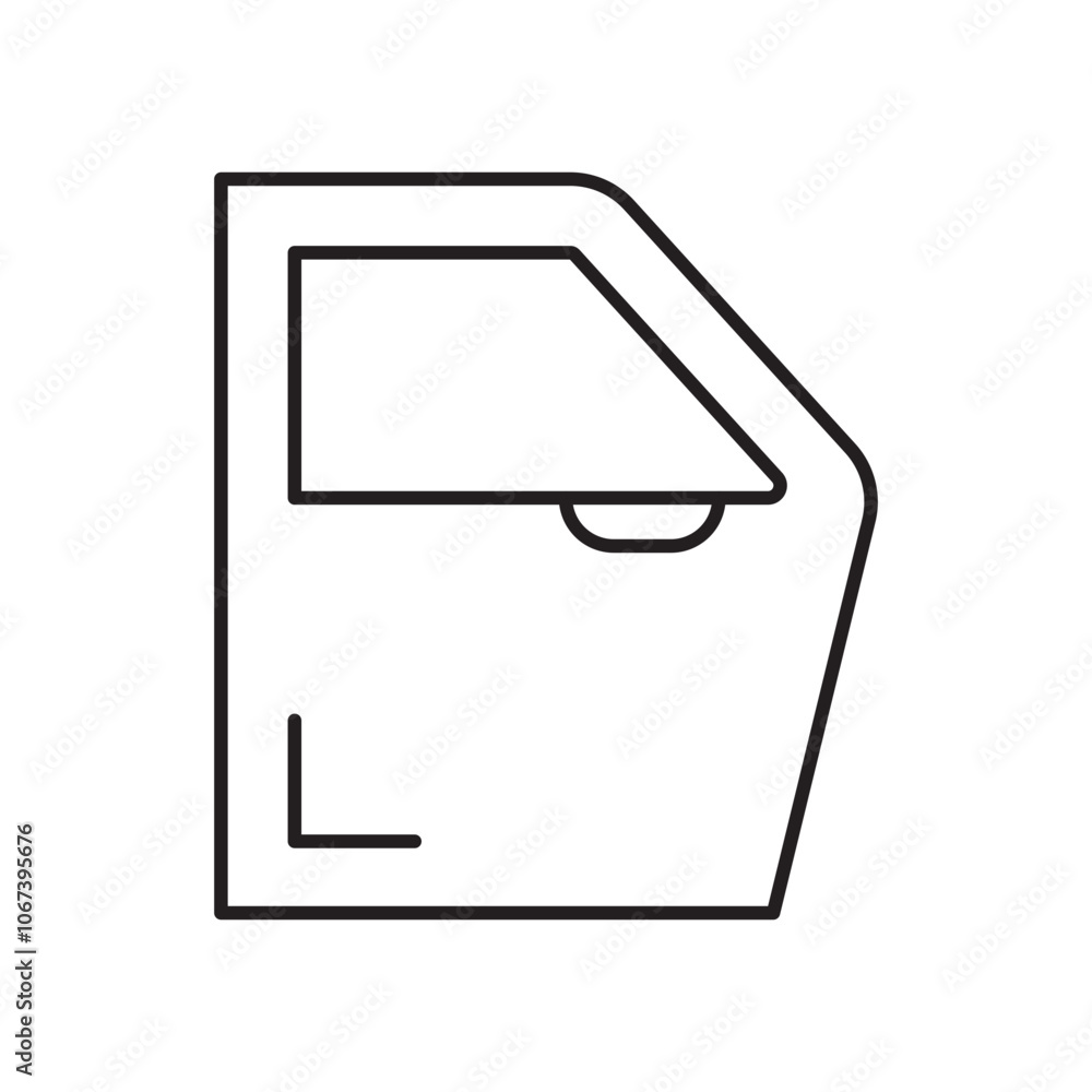 car door icon simple black line style. car door icon simple black line style.