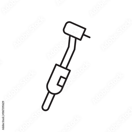 Dental drill icon simple black line style.