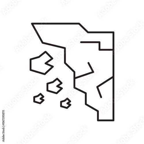 Cliff icon simple black line style.