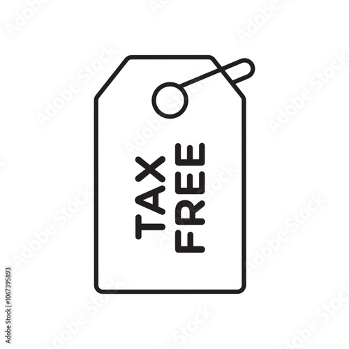 Tax free icon simple black line style.