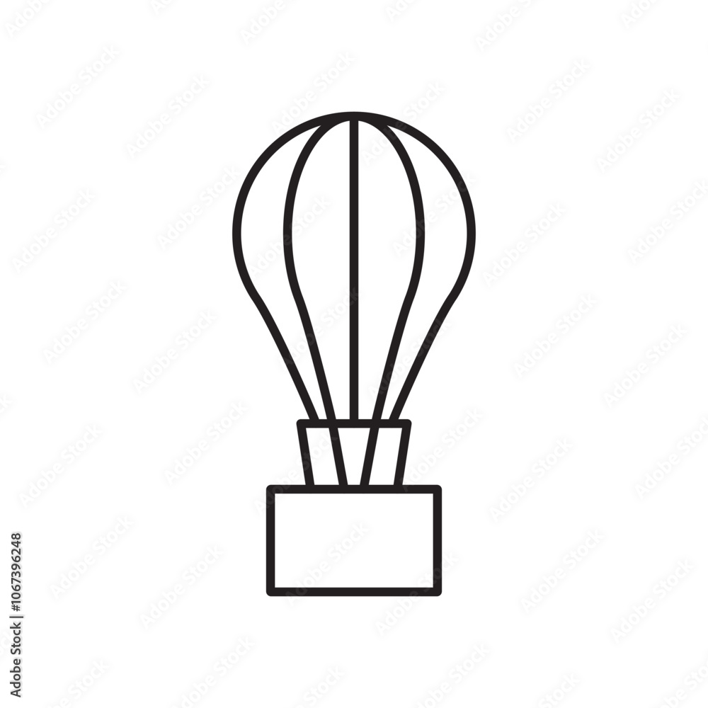 Hot air balloon flat simple vector symbols illustration. Hot air balloon flat simple vector symbols illustration.