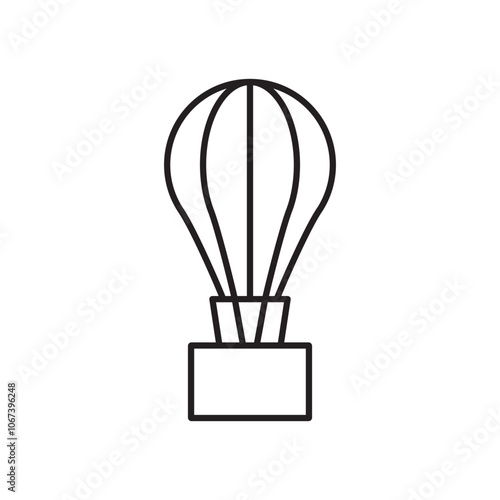 Hot air balloon flat simple vector symbols illustration.