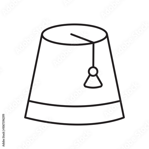 Fez hat icon simple black line style.