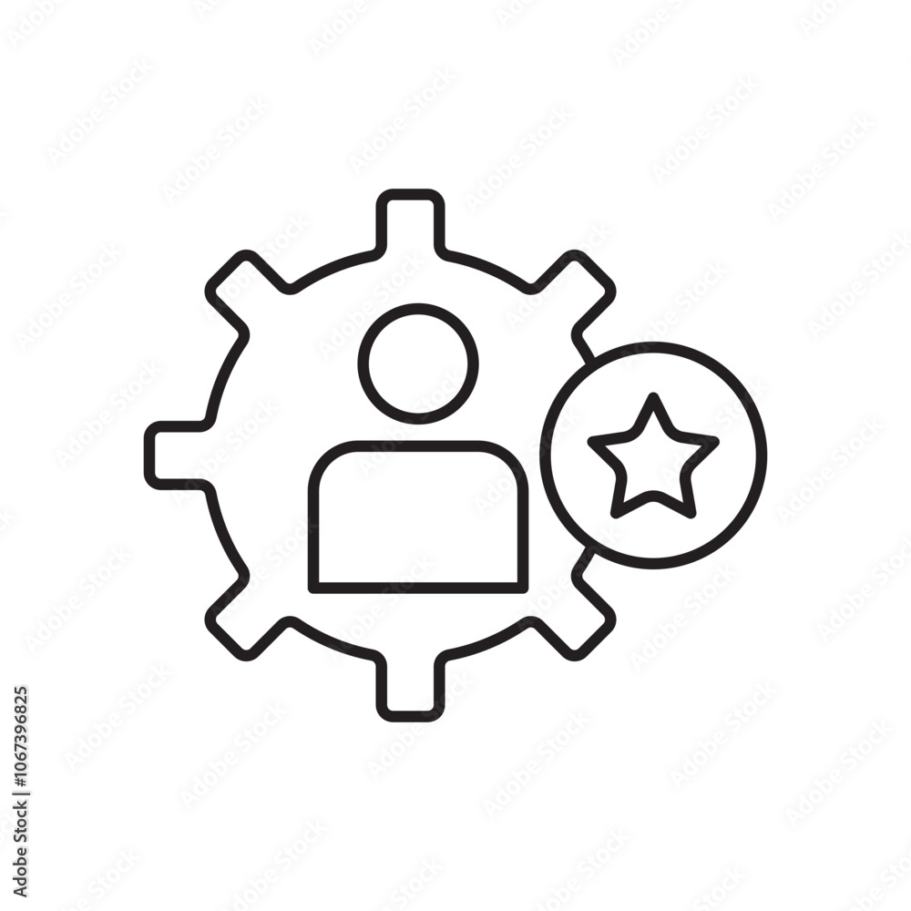 Employee skills icon simple black line style. Employee skills icon simple black line style.