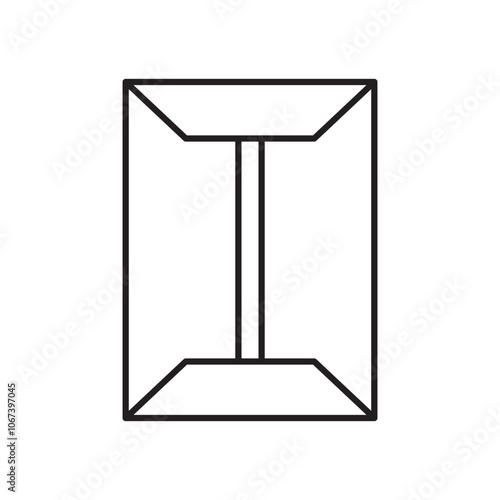 Document envelope icon simple black line style.