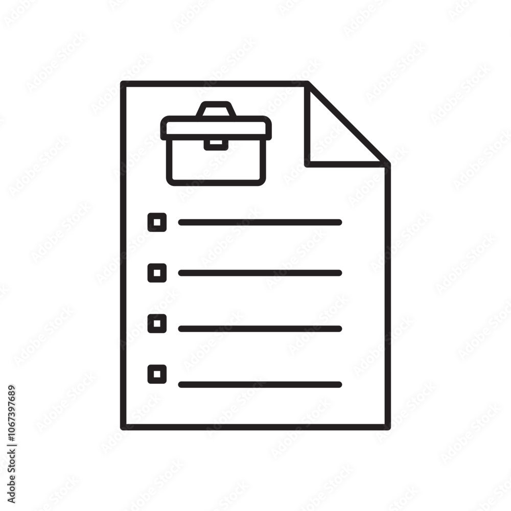 Job description icon simple black line style. Job description icon simple black line style.
