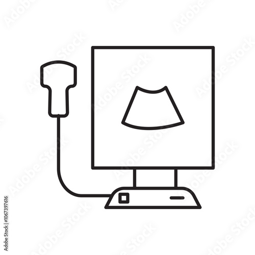 Ultrasonography icon simple black line style.