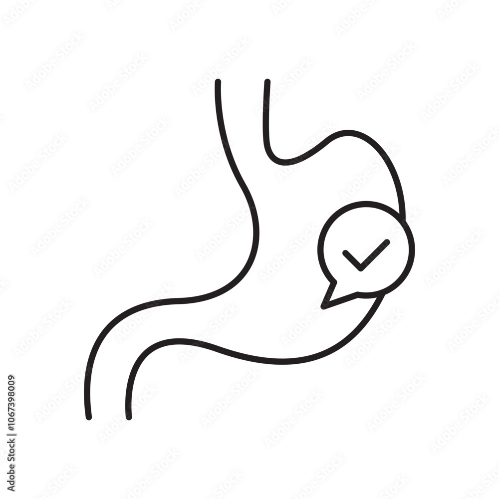 Good digestion icon simple black line style. Good digestion icon simple black line style.