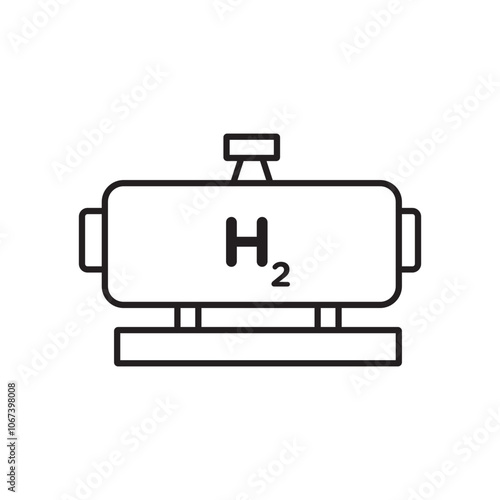 Hydrogen gas tank icon simple black line style.