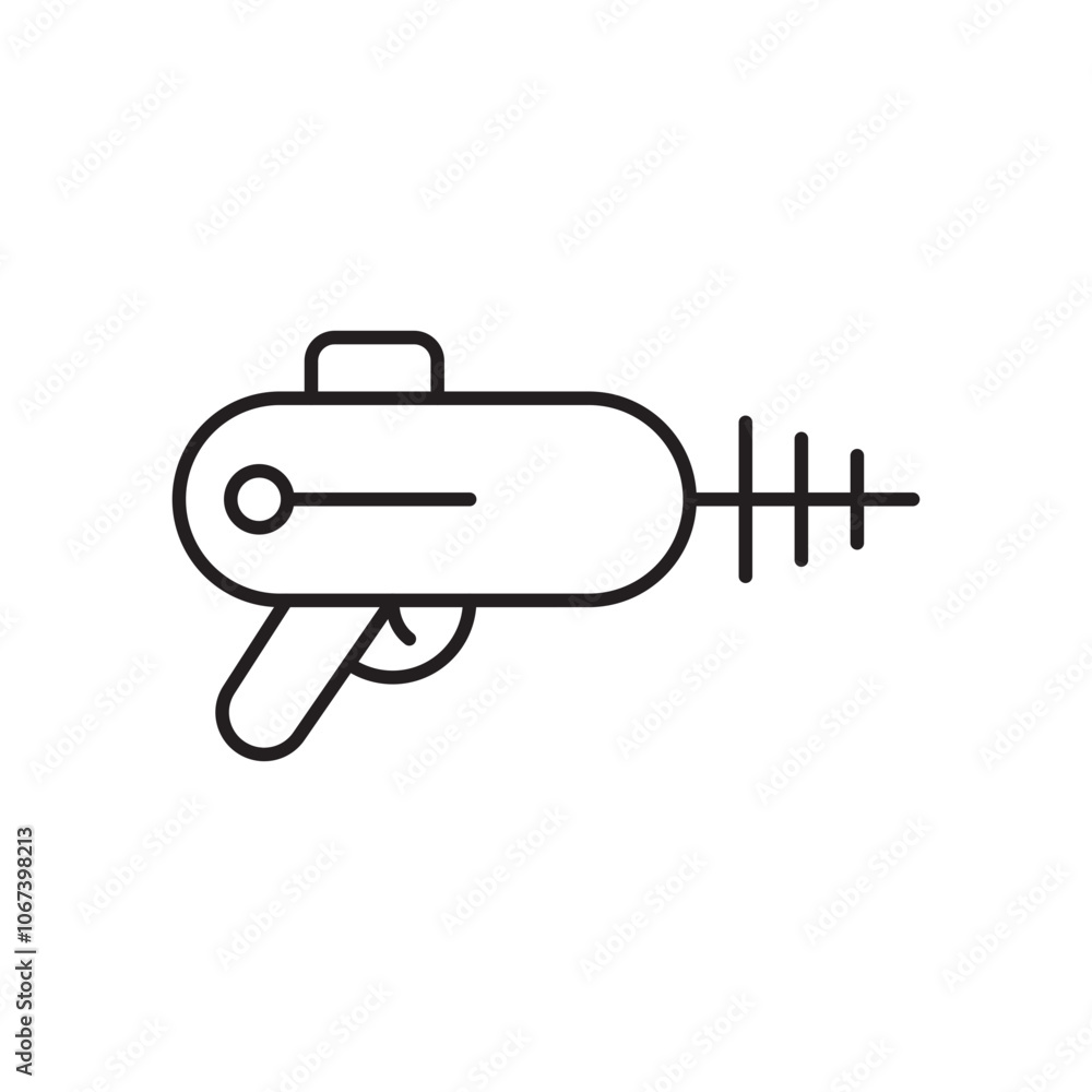 Laser gun icon simple black line style.
