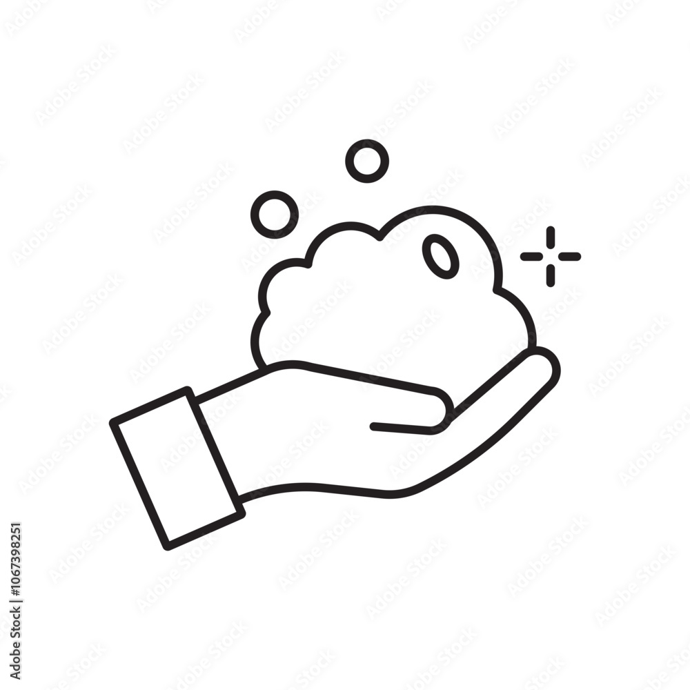 Foam icon simple black line style. Foam icon simple black line style.