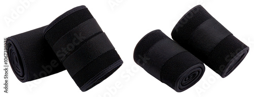 Enhance your performance with a pair of black gy-stitched wraps photo