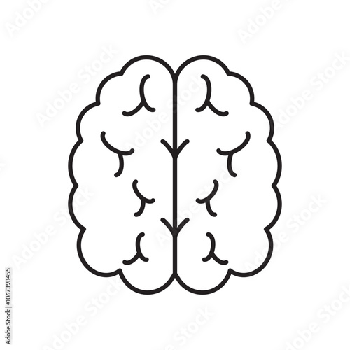 Human brain icon simple black line style.