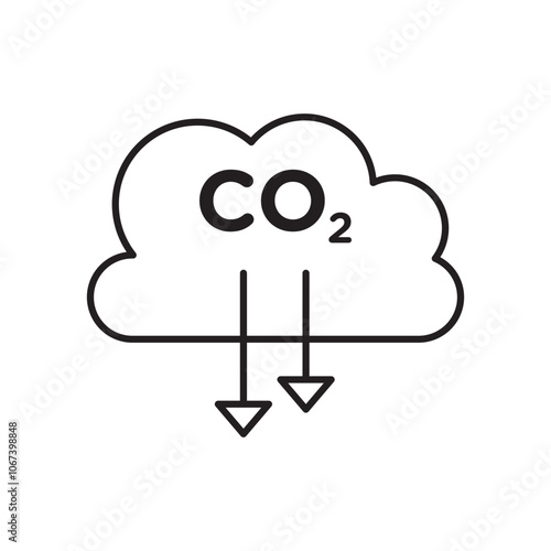 Low carbon dioxide icon simple black line style.