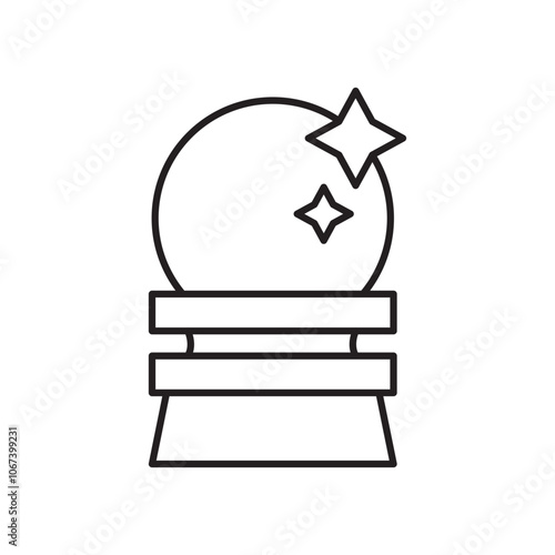 Crystal ball icon simple black line style.