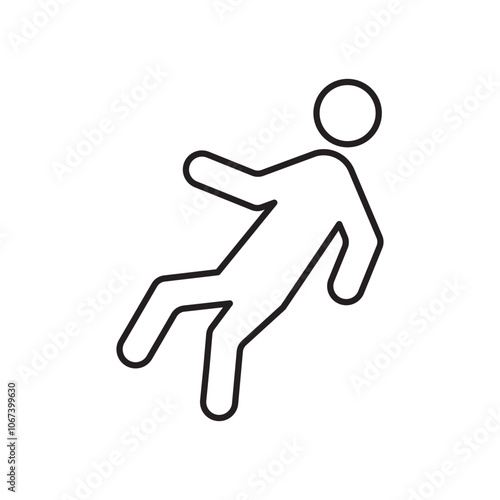 Slippery floor icon simple black line style.
