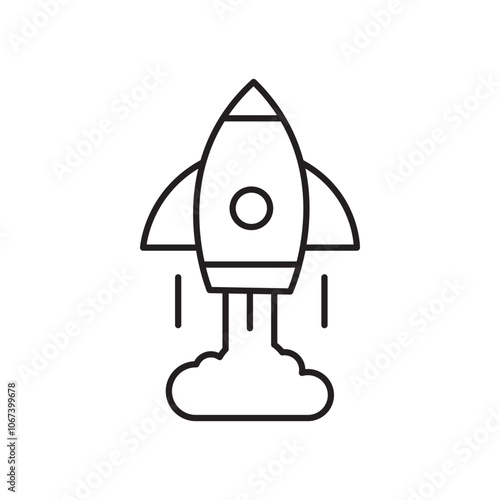 Startup icon simple black line style.