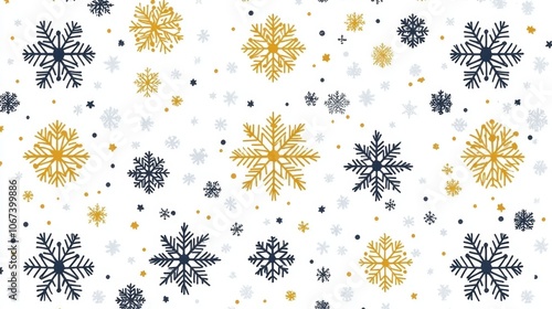 Wallpaper Mural Decorative Snowflake and Star Pattern on White Background Torontodigital.ca