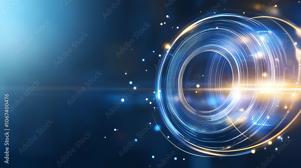 Obraz premium Abstract blue halftone circle futuristic. vector eps10