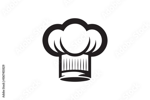 Chef's hat silhouette vector art illustration