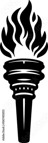 silhouette of a torch with a solid white background