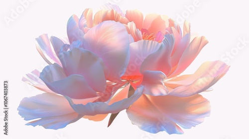 Delicate Pink Peony Flower Macro Photography