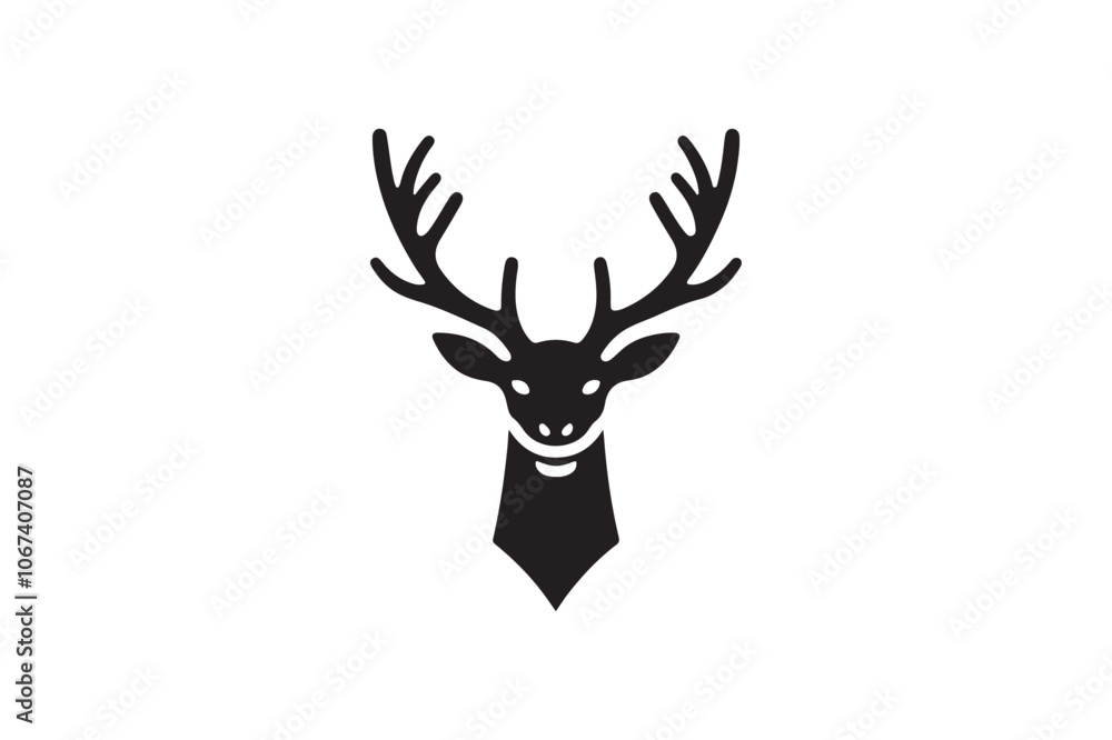 Deer head silhouette vector art illustration Deer head silhouette vector art illustration