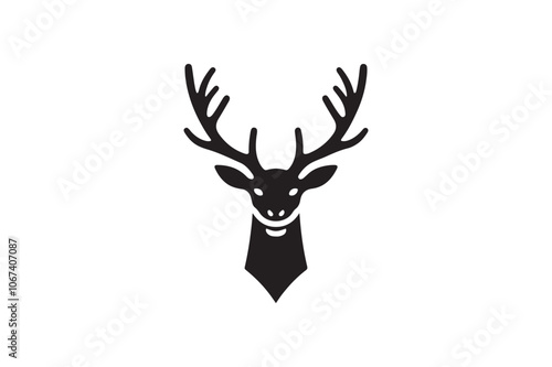 Deer head silhouette vector art illustration
