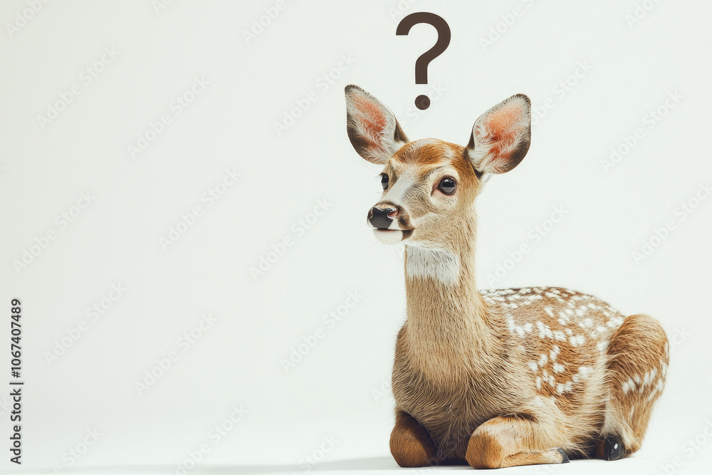 Fototapeta premium Thoughtful deer with curious expression, pondering life mysteries