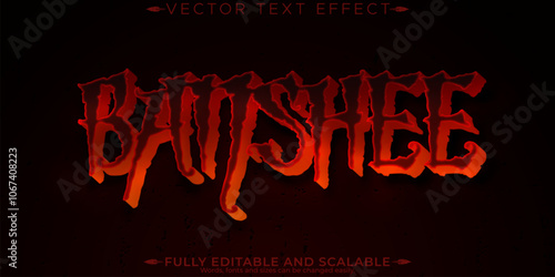 Halloween monster text effect, editable horror and scary text style