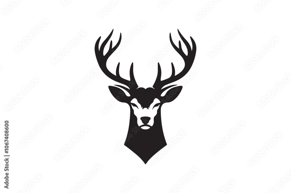 Deer head silhouette vector art illustration Deer head silhouette vector art illustration