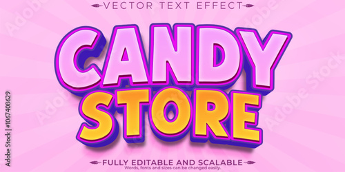 Candy editable text effect, editable cartoon and sweet text style