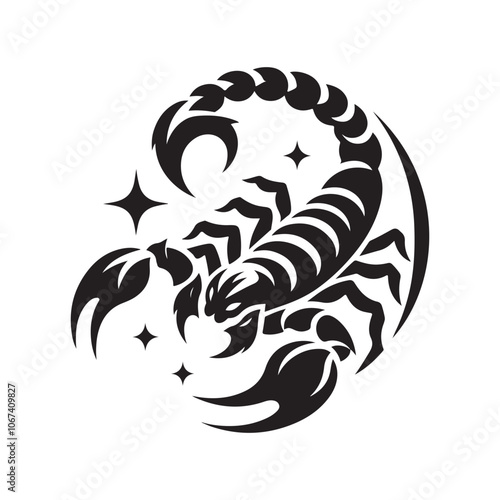 Detailed Scorpion Silhouette Vector Illustrations – Perfect for T-shirt Designs photo