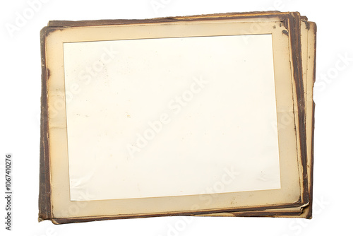 old photo frame texture png isolated picture postcard border