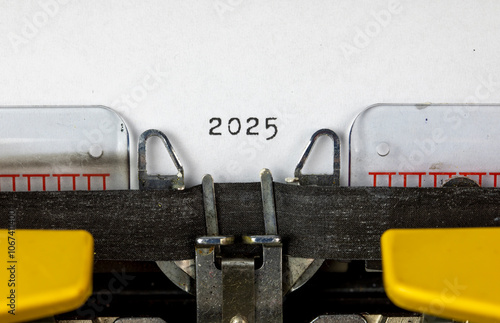 2025 written on an old typewriter	