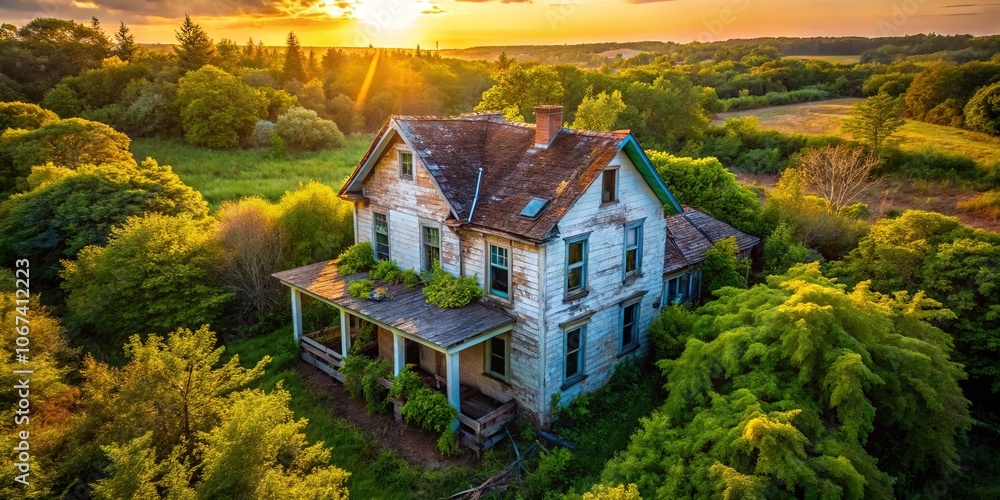 Abandoned house, eerie ruins, whispers of decay through overgrown windows. Abandoned house, eerie ruins, whispers of decay through overgrown windows.