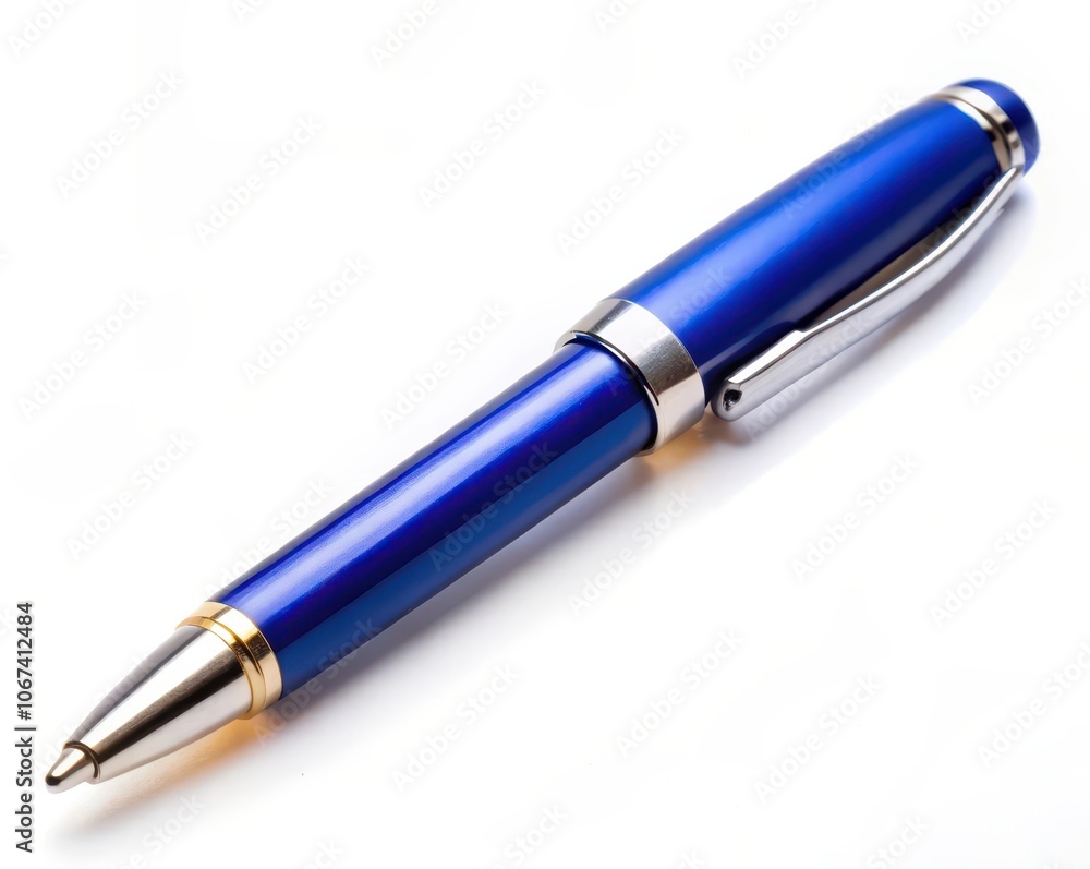 Cap pen blue white background. Cap pen blue white background.