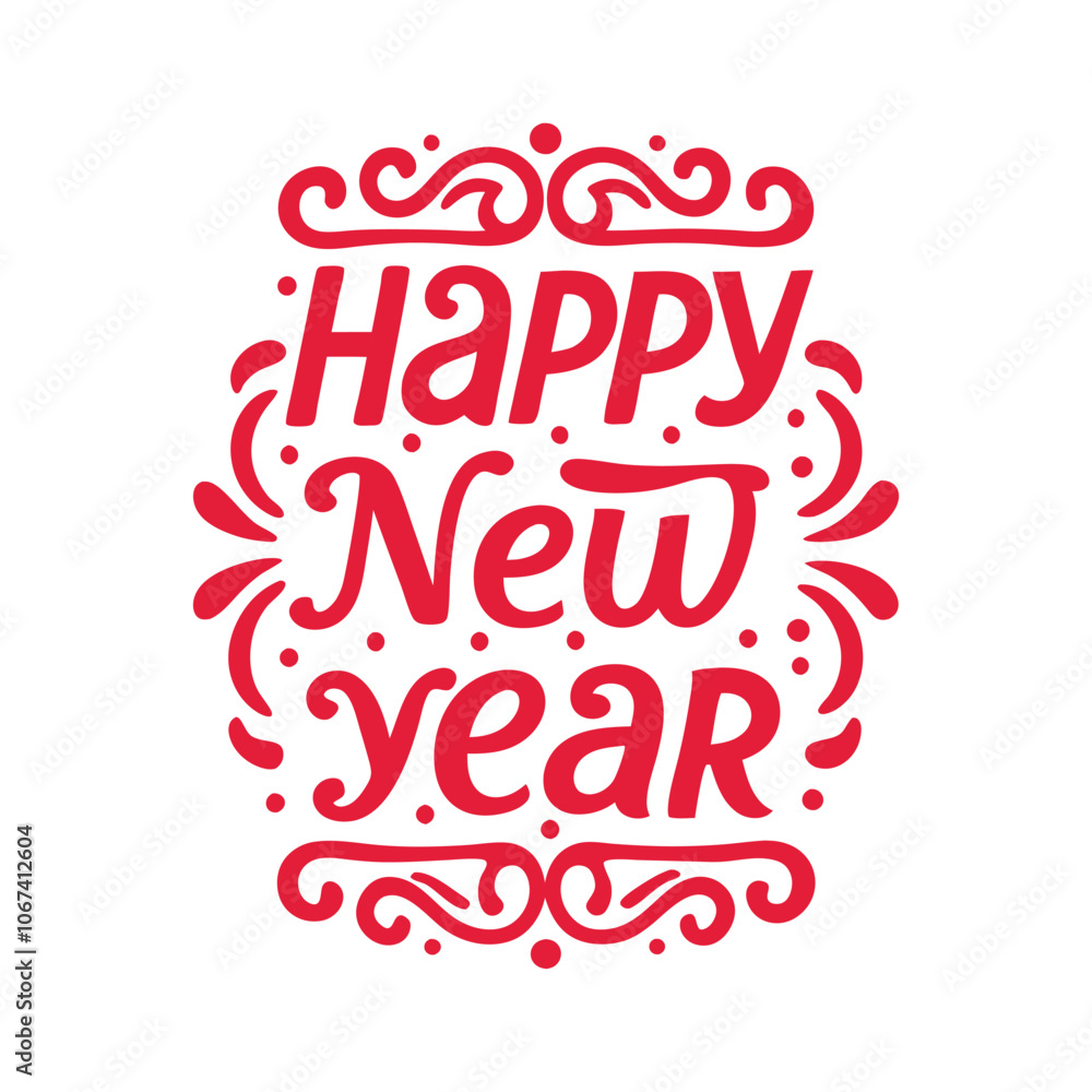 Happy New Year writing calligraphic lettering typography design vector illustration. Hand drawn vector art. Happy New Year writing calligraphic lettering typography design vector illustration. Hand drawn vector art.