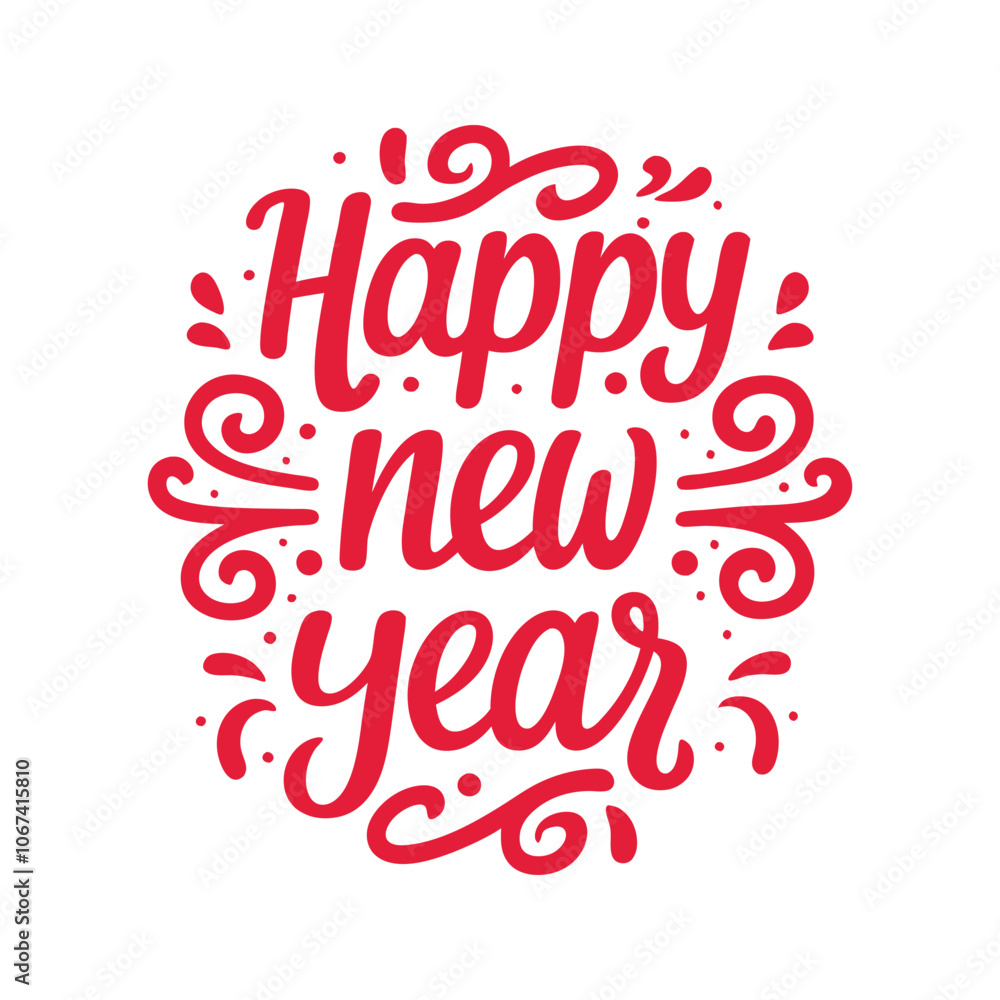 Happy New Year writing calligraphic lettering typography design vector illustration. Hand drawn vector art. Happy New Year writing calligraphic lettering typography design vector illustration. Hand drawn vector art.