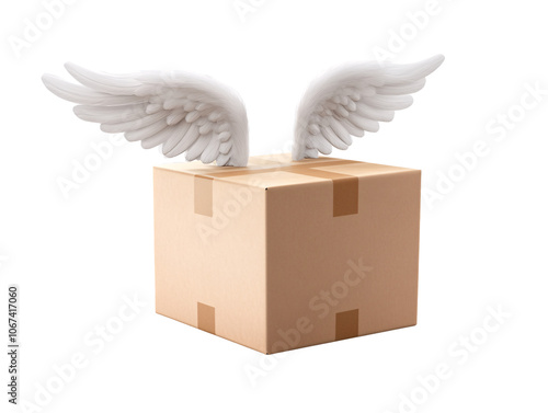 a box with wings on it