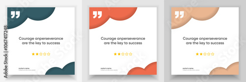3D bubble testimonial banner, quote, infographic. Social media post template designs for quotes. Empty speech bubbles, quote bubbles and text box. Vector Illustration EPS10.