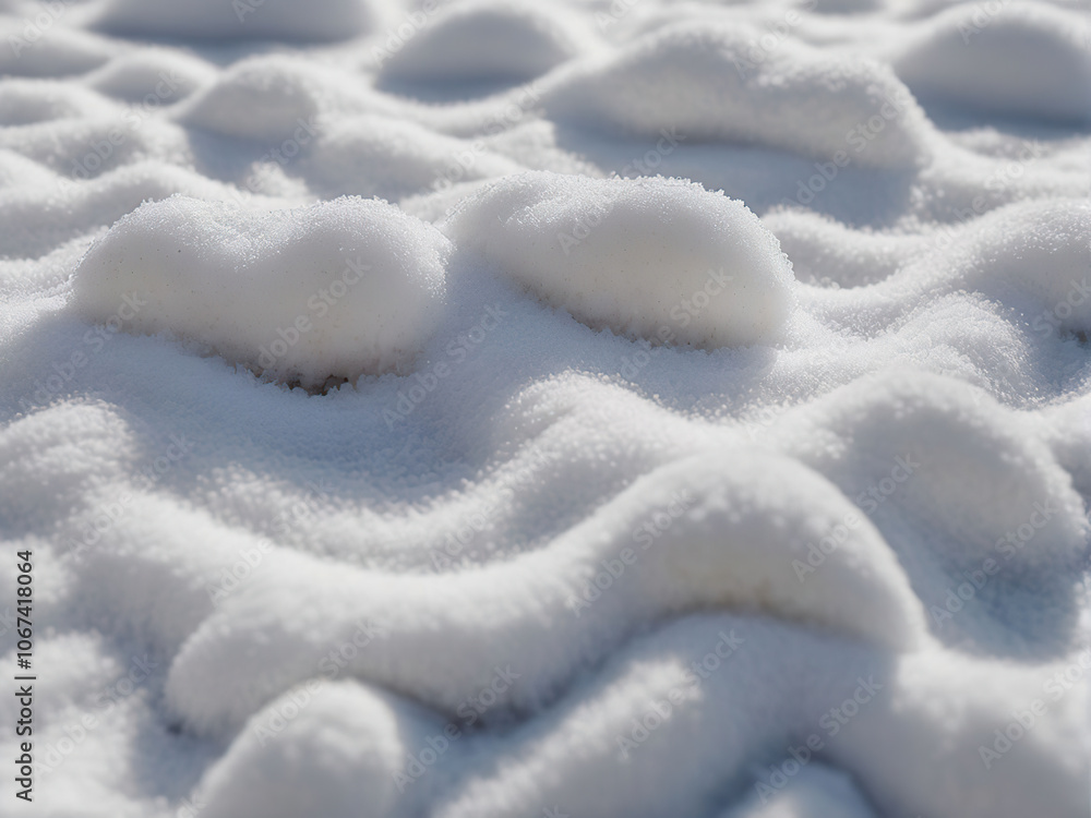 Obraz premium Light snow surface close-up.